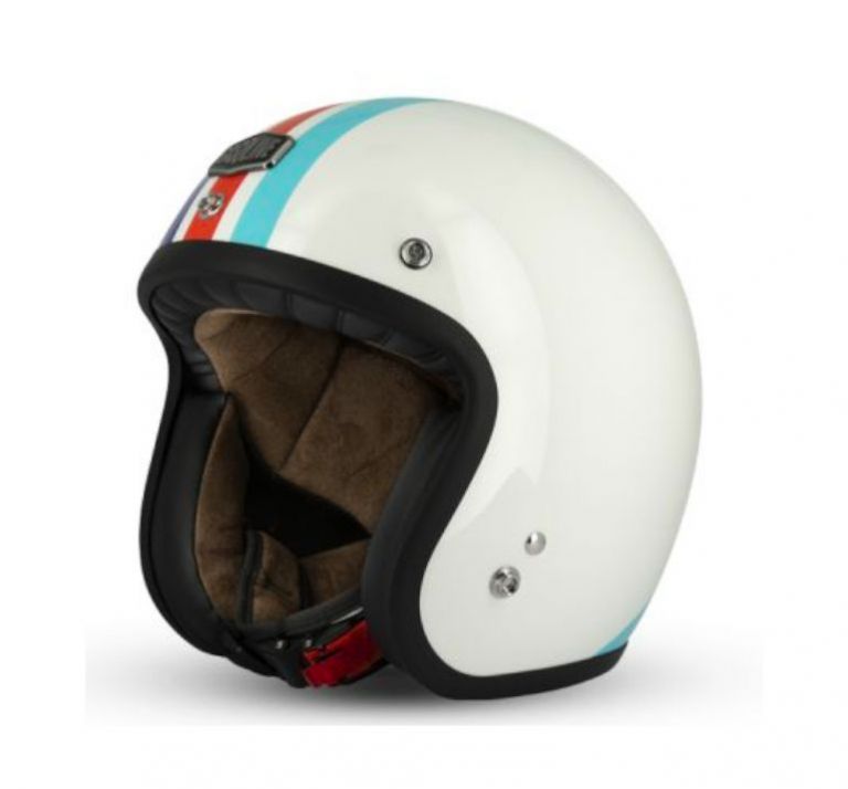 CAFE RACER S250  JET HELMET (white/blue/red)