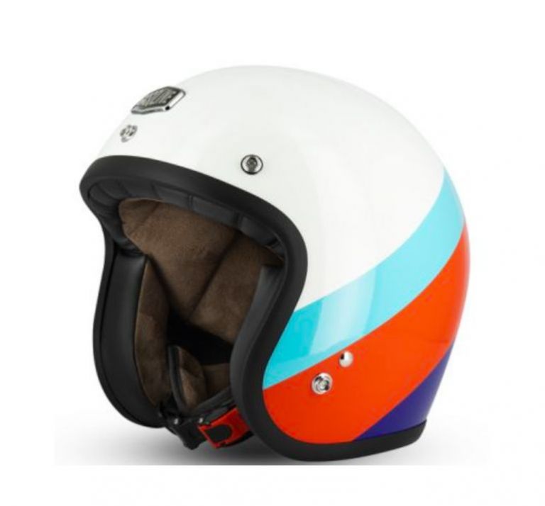 CASCO JET CAFE RACER S250 (bianco/blu cielo/rosso brillante)