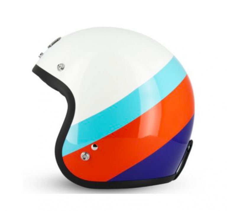 CAFE RACER S250  JET HELMET (white/sky blue/red)