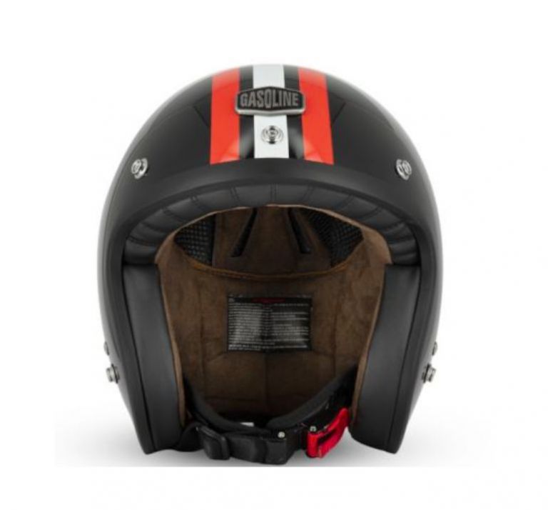 CASCO JET CAFE RACER S250 (nero/rosso/bianco brillante)