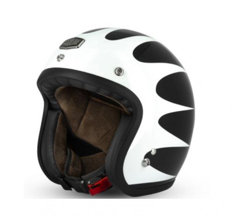 CASCO JET CAFE RACER S250 (nero/bianco brillante)