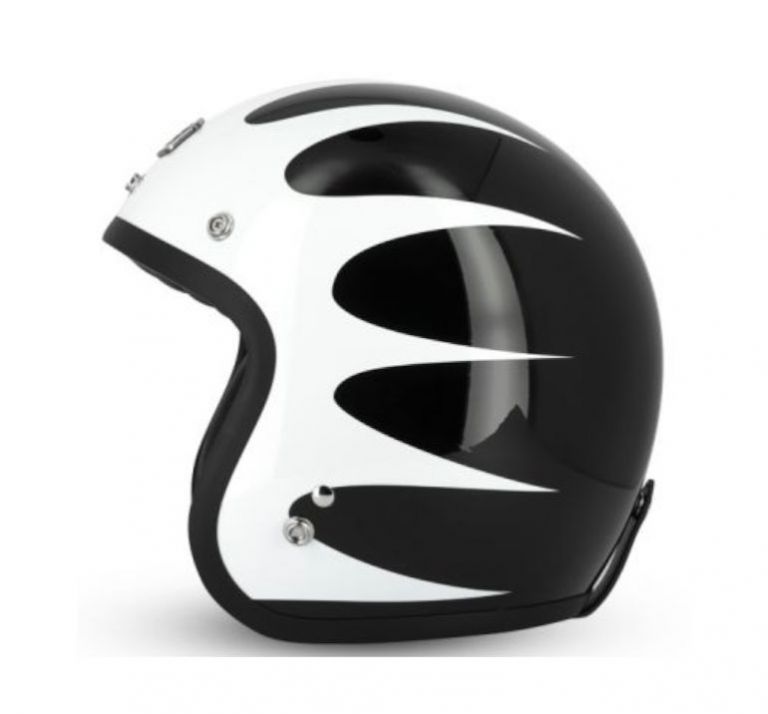 CASCO JET CAFE RACER S250 (nero/bianco brillante)