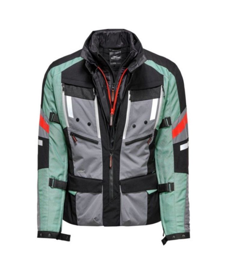 MOTO GUZZI JACKET - ADVENTURE TOURING - BLACK/SILVER/GREEN