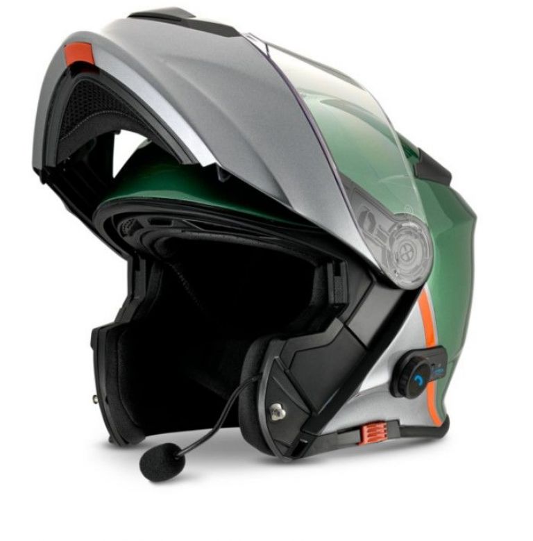 CASCO MODULARE MOTO GUZZI CON BT - VERDE