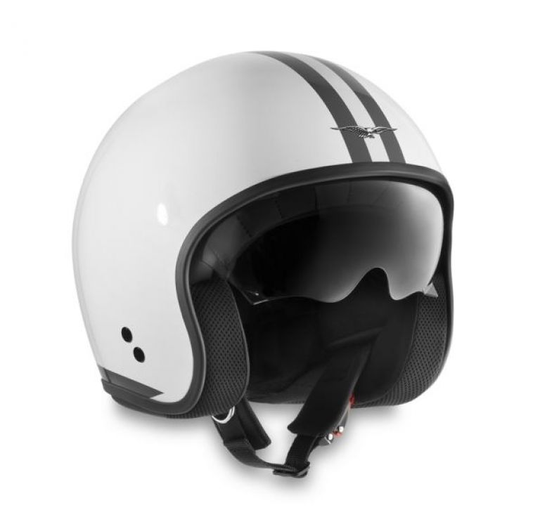 CASCO MOTO GUZZI WHITE STRIPES