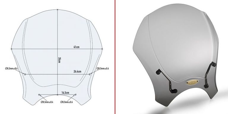 UNIVERSAL SMOKED SCREEN 35 x 41 cm (H x W)  to be combined with the specific AL8204A fitting kit