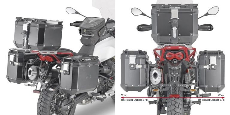 Portavaligie laterale specifico PL ONE-FIT, a rimozione rapida, per valigie MONOKEY® CAM-SIDE Trekker Outback Tubolare 18 mm di diametro