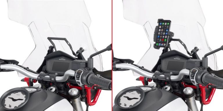 Fairing upper bracket to be mounted behind the windshield to install S902A, S920M, S920L and GPS-Smartphone holder