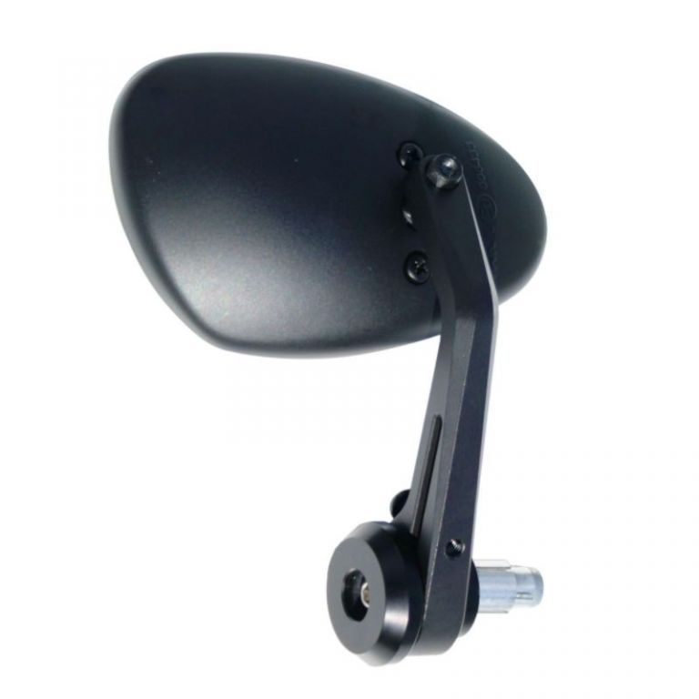 "SHIELD LEVEL" UNIVERSAL BAR END REAR VIEW MIRROR (Left) black FAR